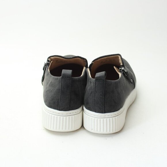 SOUL Naturalizer Turner Charcoal Gray Faux Leather Sneakers - Picture 6 of 13